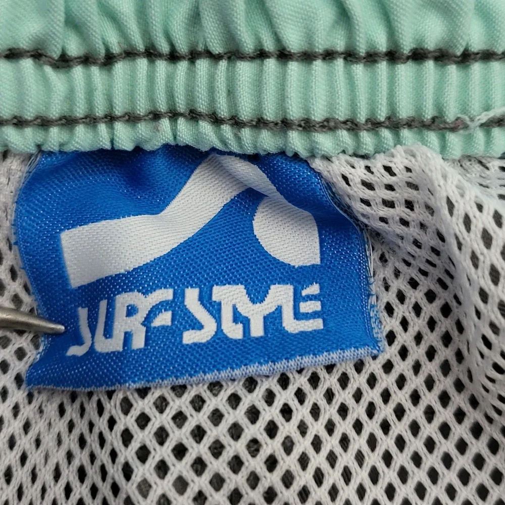 Surf Style Boys Gray Board Shorts Swim Trunks Size 10 Cargo Pocket‎ Mesh Lined